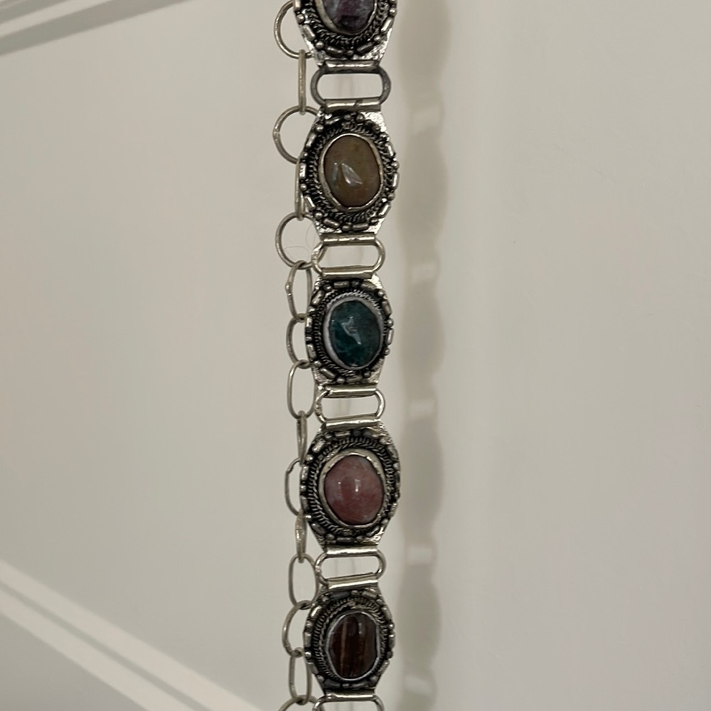 Silver southwestern style adjustable belt Sundance style.